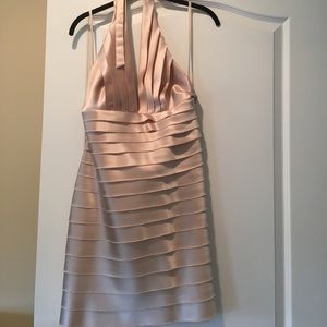Champagne Satin Halter Dress